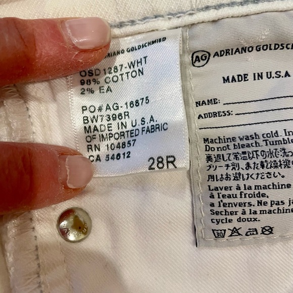 Ag Adriano Goldschmidt The Angelina petite white jeans. Size 28R - Picture 6 of 6